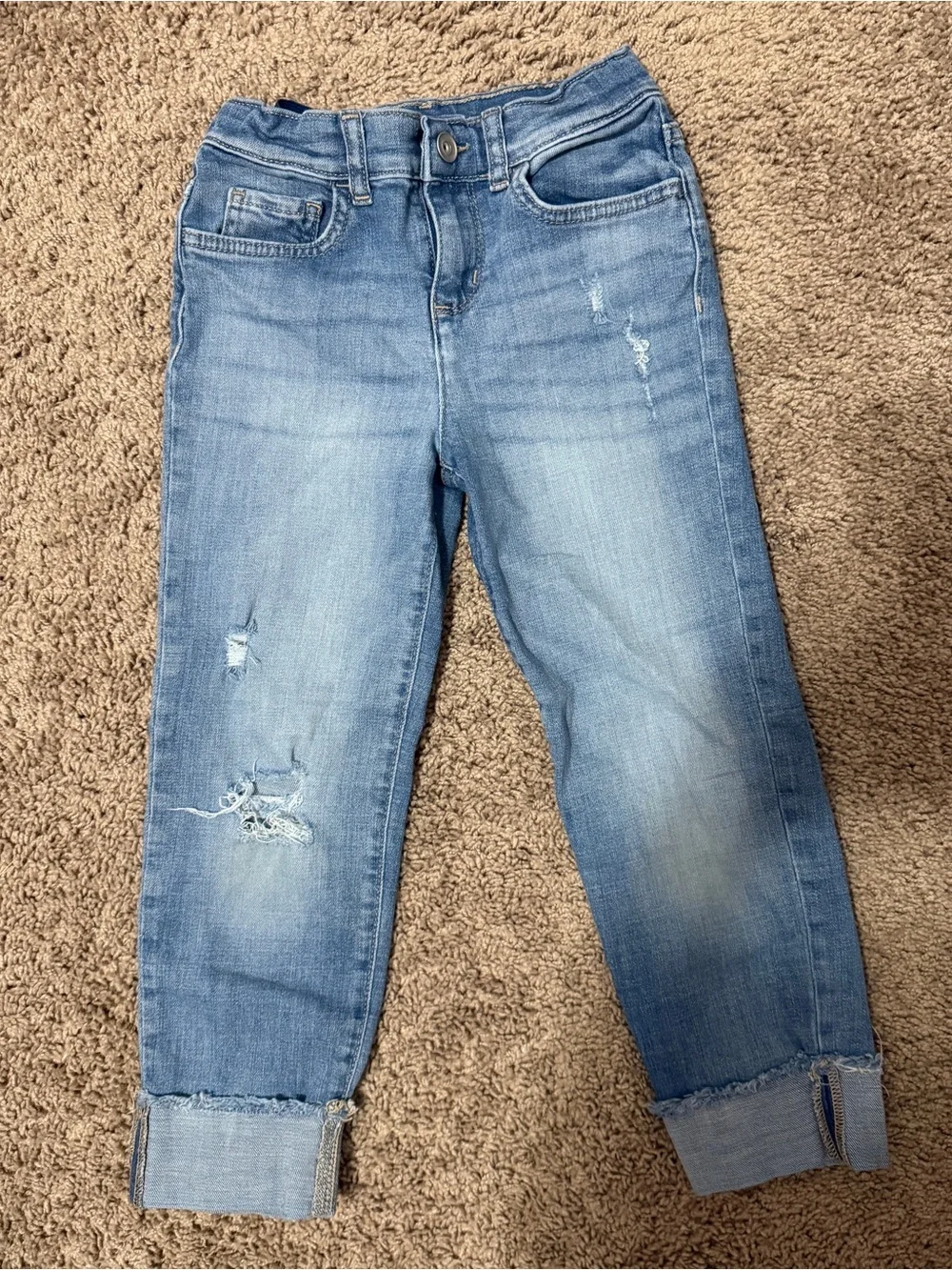 The Children's Place Light Blue Distressed Cuffed Jeans